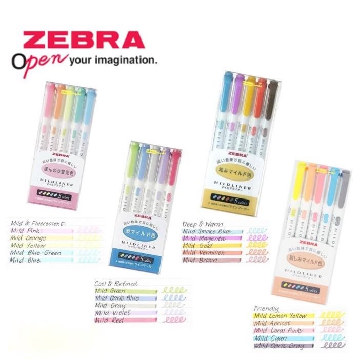 

Zebra Mildliner Higlihter Set 5 Warna