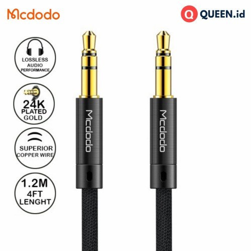 MCDODO Lossless Kabel Audio AUX 3.5mm Male to Male Panjang 1.2 Meter
