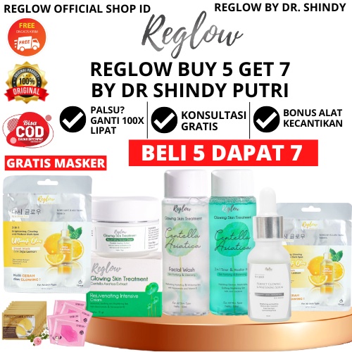 REGLOW Buy 5 get 7 Paket Skincare Wajah Glowing By Dokter Shindy Official Store