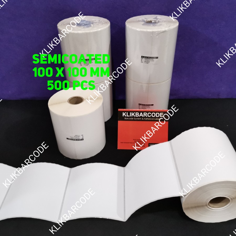 

LABEL STIKER BARCODE 100 X 100 MM STICKER SEMICOAT 100X100 MM - 500 PC
