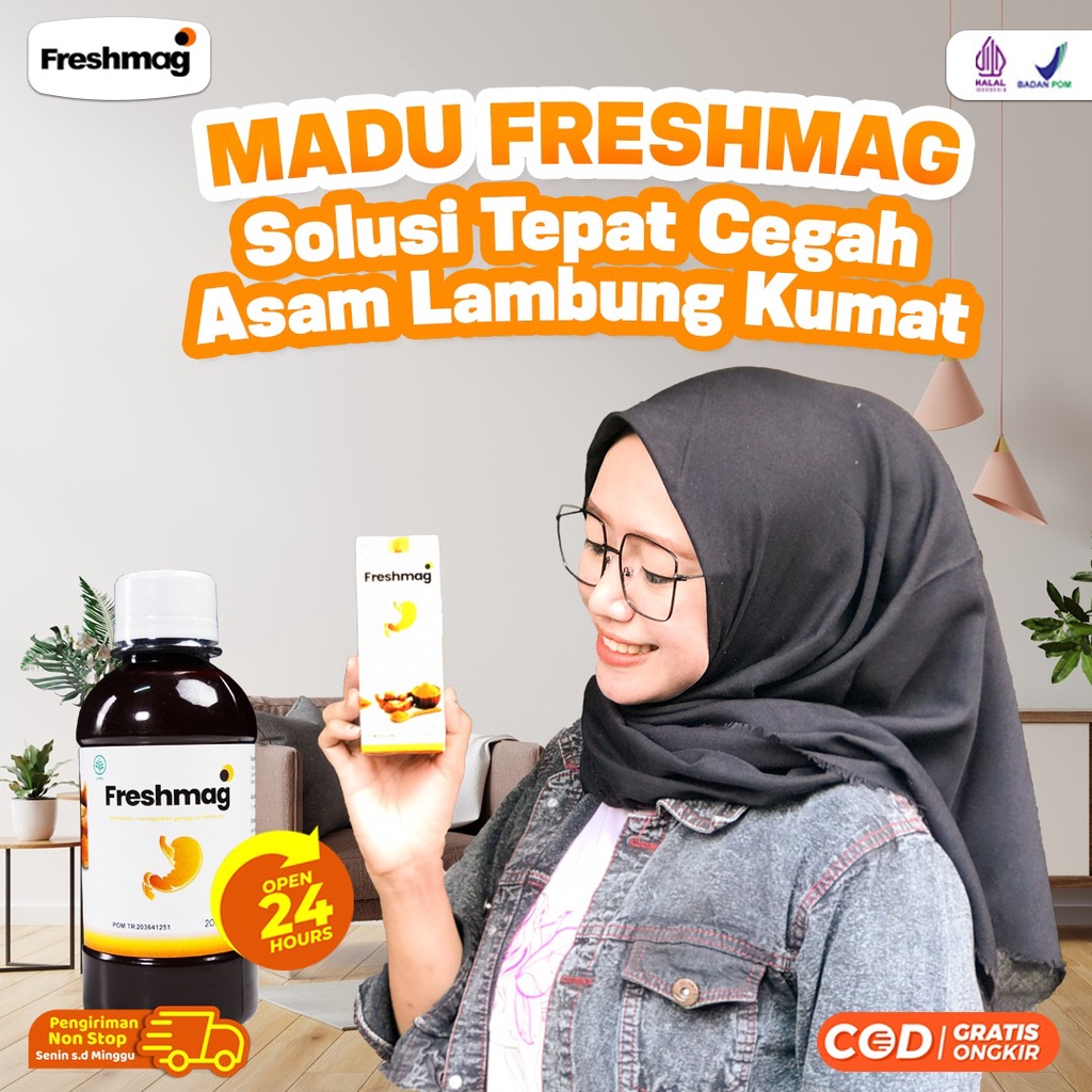 Paket Kronis Asam Lambung - 3 Botol Madu Freshmag Mag Original Atasi Maag Kronis Gerd Mual Muntah Infeksi &amp; Tungkak Lambung Tingkatkan Nafsu Makan Isi 200ml