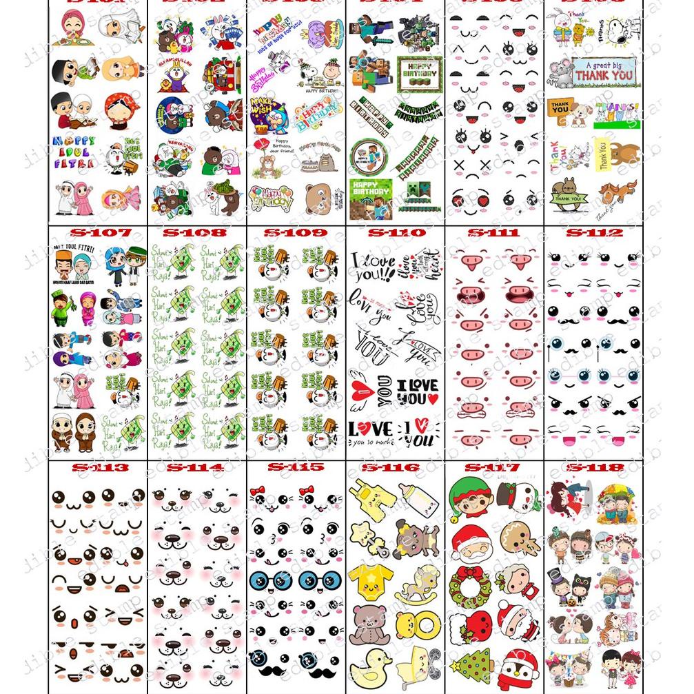 

Produk Baru Edible Stamp Stiker Makanan Edible Stiker Edible Image Edible Print Sticker Makanan S101-S118 Dapat di Percaya