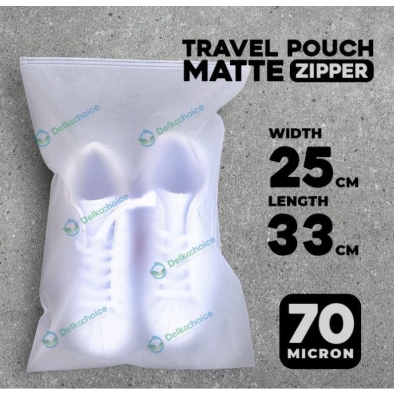 Travel Pouch 25x33 Potrait Pouch Organizer Serbaguna Zipper Matte