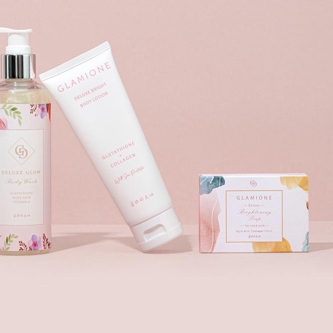۞ Paket Deluxe Bodycare Glow White Paket Skincare Glamione Pemutih Permanen Kecantikan ☑