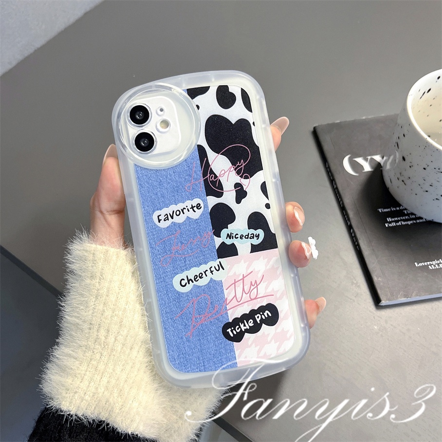 Compatible For iPhone 14 13 12 11 Pro Max X XR Xs Max 8 7 6 6s Plus SE 2020 Kompatibel Untuk Cow Brain Denim Phone Case Soft TPU Cover