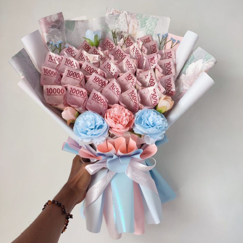 Buket bouquet wisuda pernikahan ulang tahun dan acara besar bisa request warna dan tambah kartu ucapan