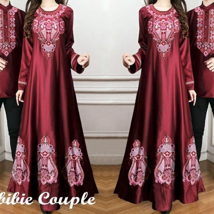 HABIBI COUPLE MAROON COUPLE MUSLIM BAJU COUPLE LEBARAN ORI T64654UY