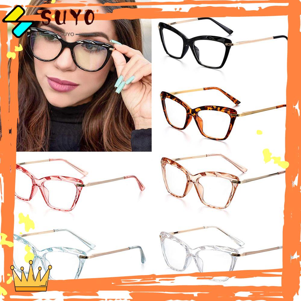 Suyo Frame Kacamata Persegi Sexy Myopia Glasses Optical Computer Eyeglasses Dapat Dilengkapi Dengan Frame Kacamata Mata Kucing