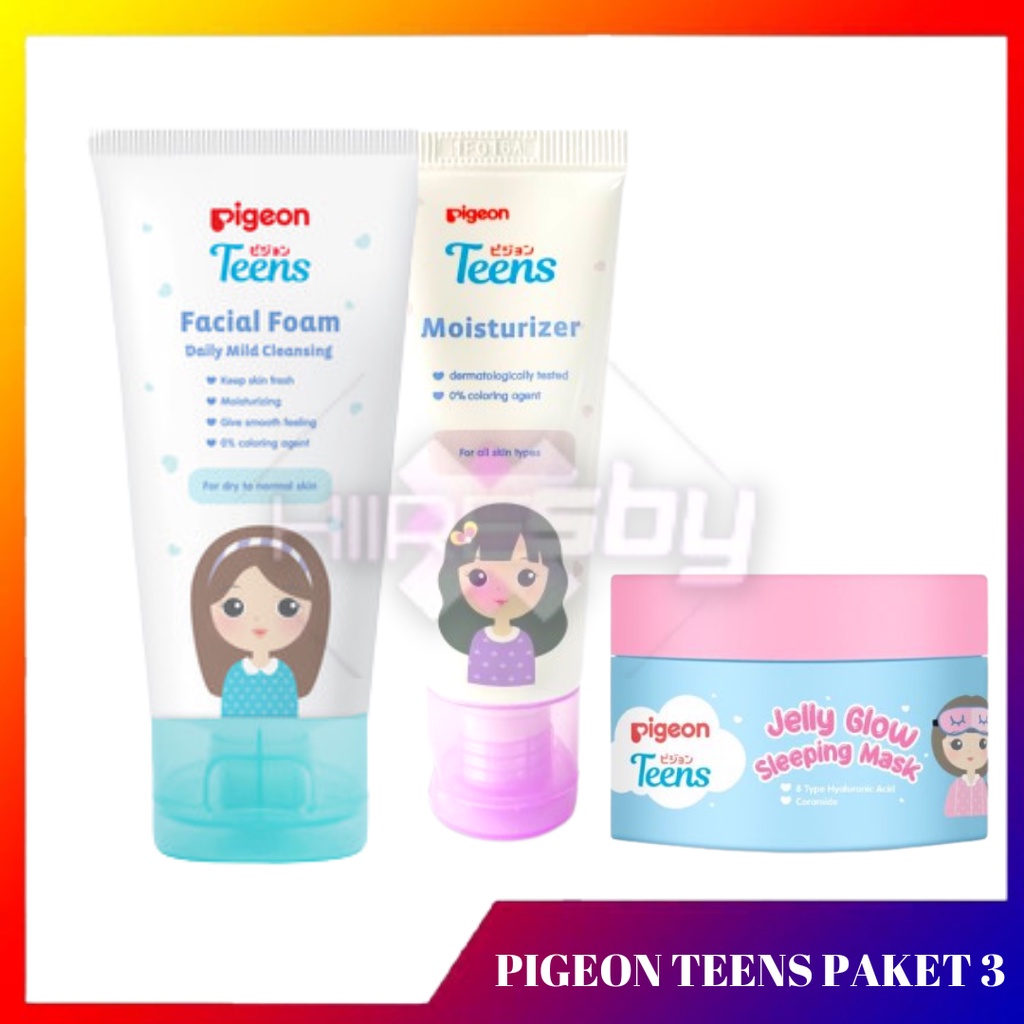 Jual PIGEON TEENS Paket 3 Kulit Kering With Sleeping Mask | Shopee ...