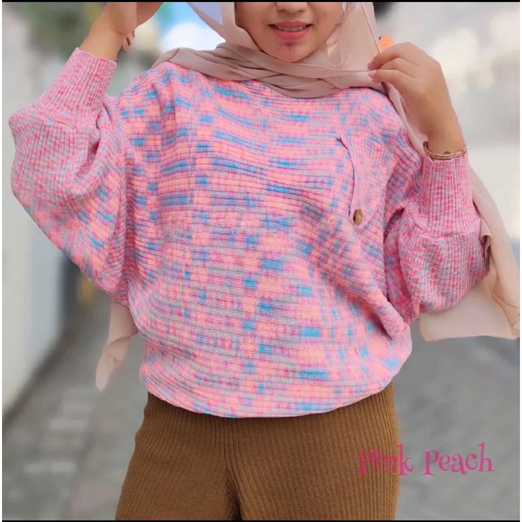 Queenbags89 baju outfit cewek baju atasan wanita baju Rajut Aurel Knit Abstrak