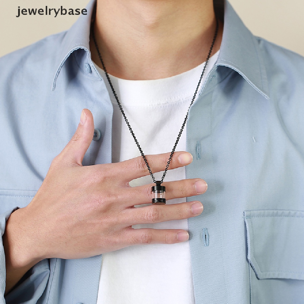[jewelrybase] Bening Berongga Dapat Diisi Kalung Tabung Kaca Untuk Wanita Pria Guci Abu Kremasi Memorial Perhiasan Kenang Kenangan Liontin Butik
