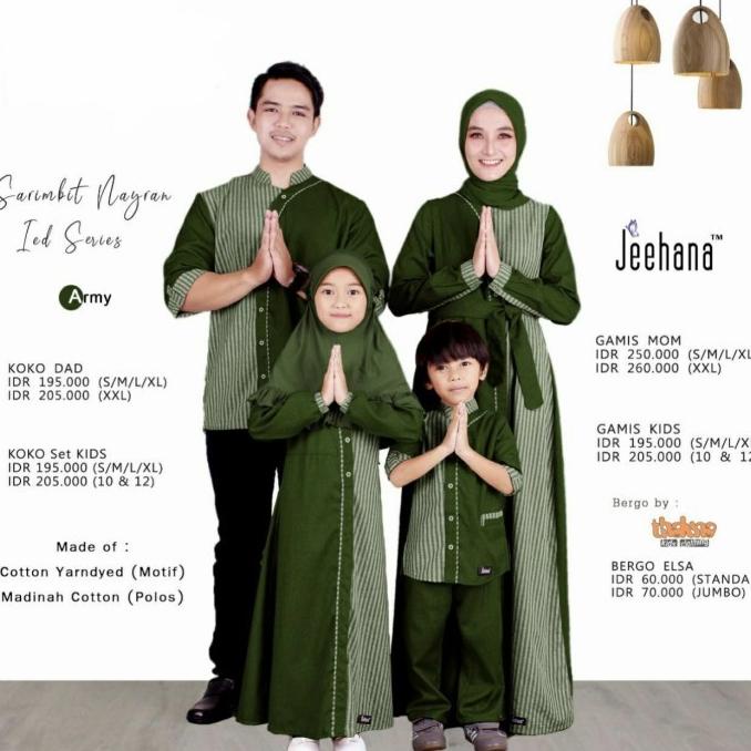 [DIJUAL] BAJU SARIMBIT COUPLE KELUARGA MUSLIM FAMILY SET LEBARAN ORI T64654UY