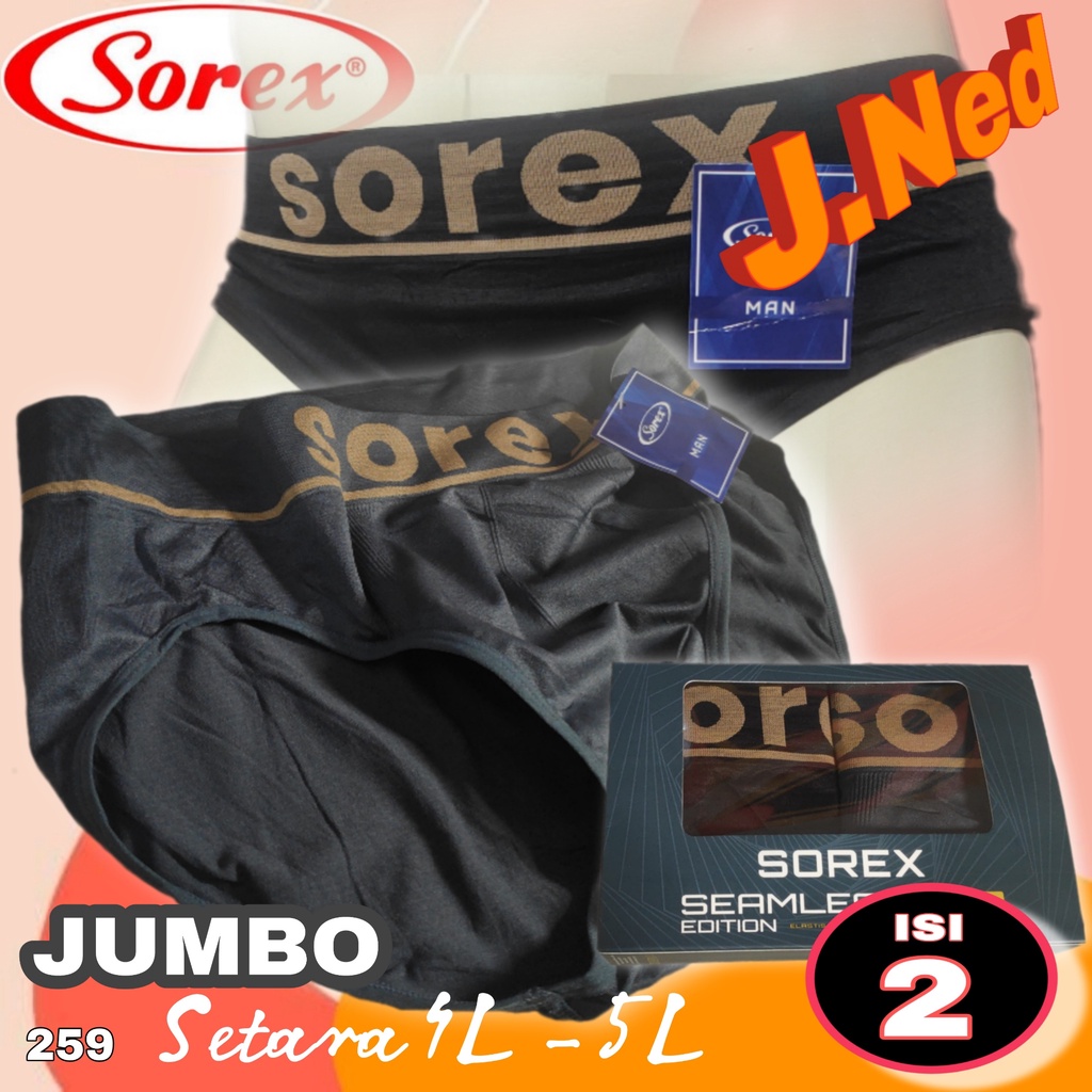 J259D 1 BOX ISI 2 PCS CELANA DALAM PRIA JUMBO SEGITIGA SOREX FREE SIZE