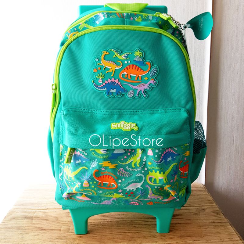 SMIGGLE - Bag Backpack Junior Trolley Cloud Nine Tas Troli (Dino)