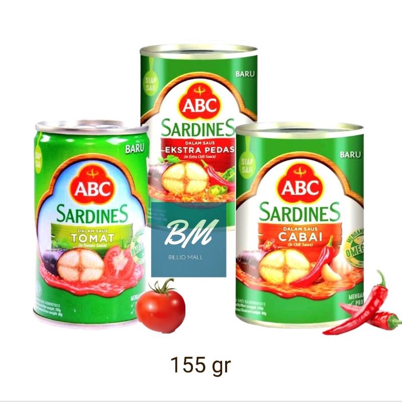 

Sarden ABC 155 gr / ABC Sarden 155 gr Extra Pedas Tomat Saus Cabai