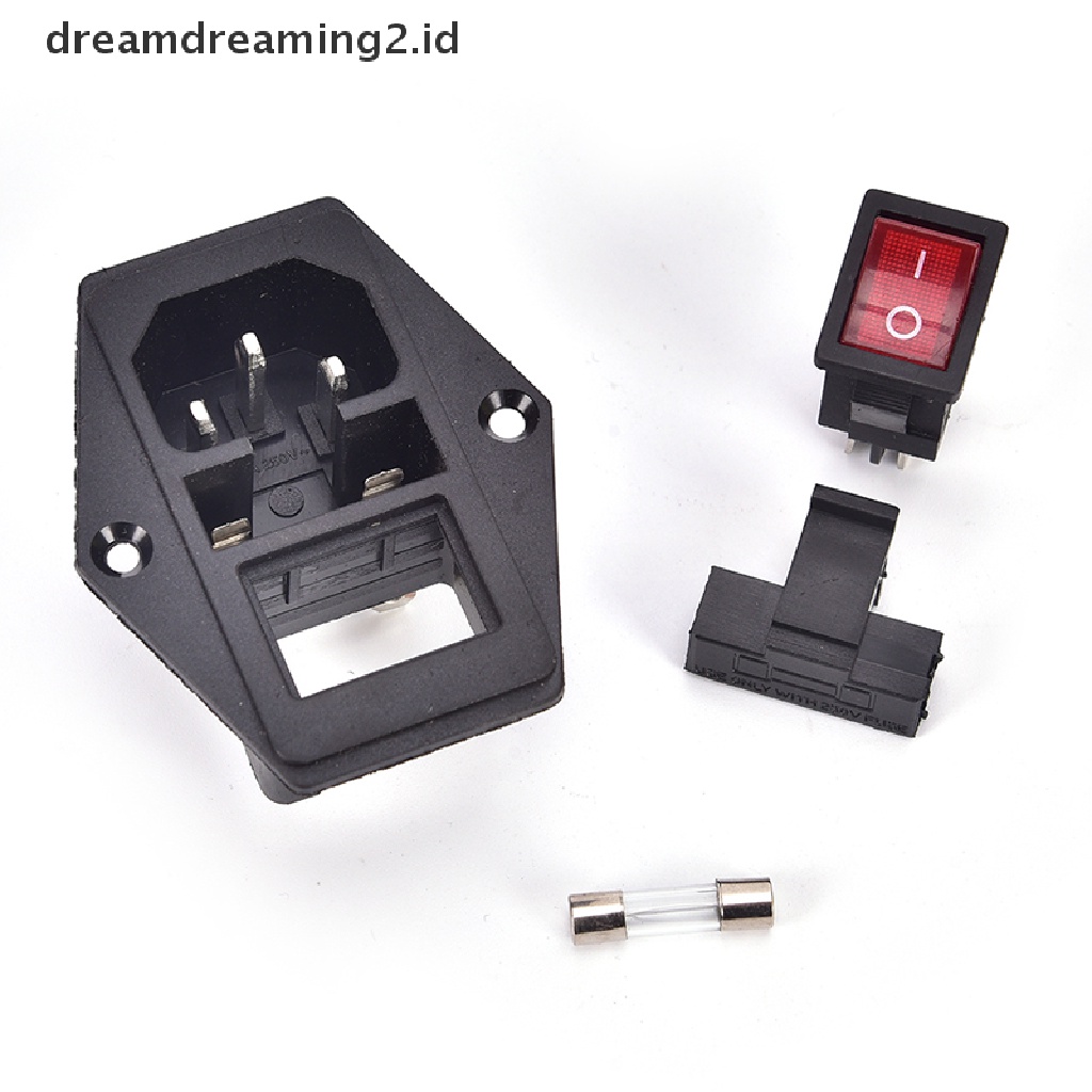 (dream) Baru Stop Kontak Colokan Power Plug Male Inlet AC 3Pin Dengan Saklar Sekring 10A 250V 3Pin Soket Power Plug Male Inlet AC 3Pin Baru Dengan Saklar Sekring 10A 250V 3Pin Inlet AC 3pin Baru Male