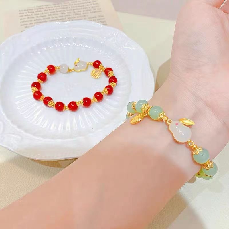 Kelinci Birthyear Jade Rabbit Bracelet Perempuan Kelinci Tahun Bahagia Pasangan Gelang Hadiah Teman