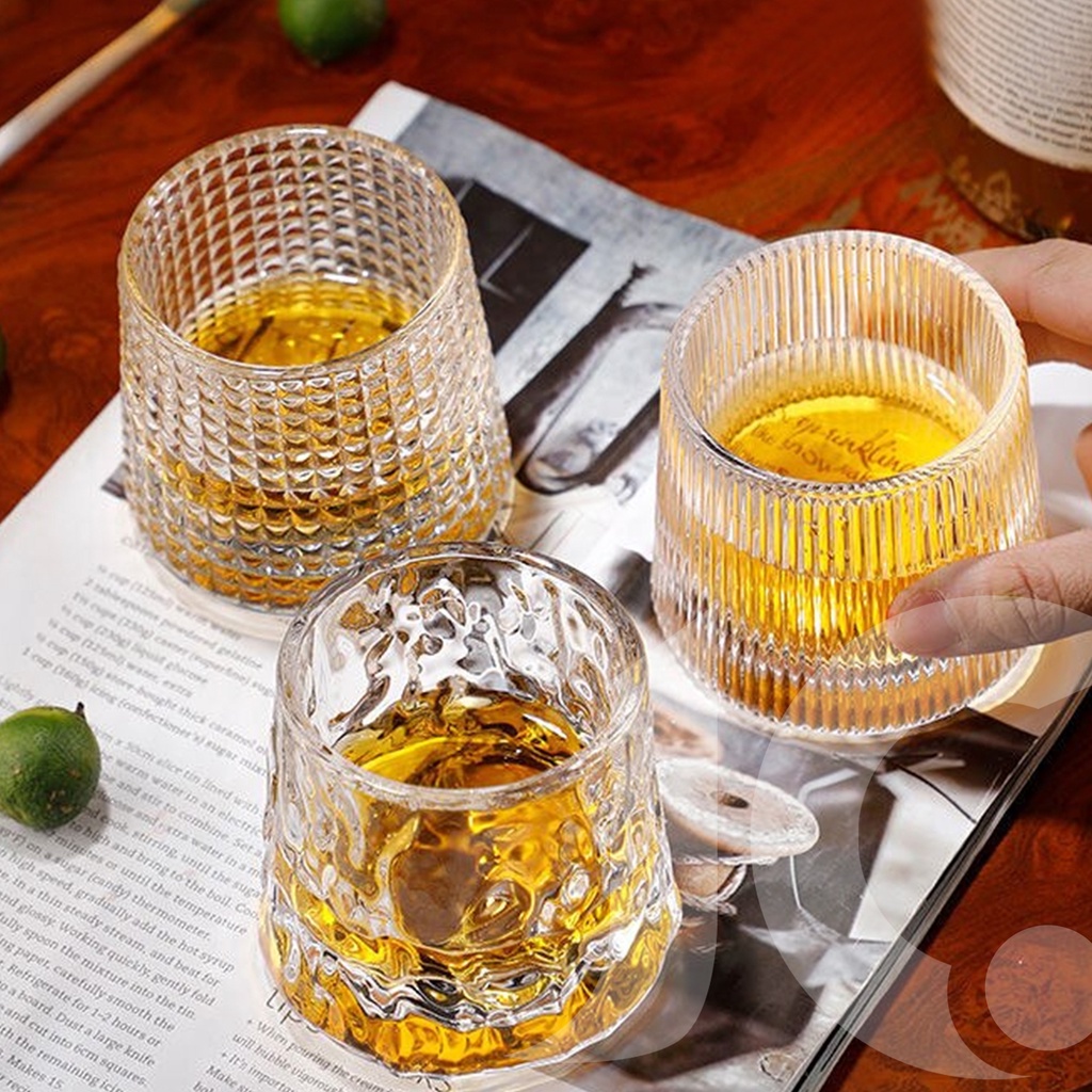 GELAS KACA WHISKY ROTATING WHISKEY SCOTCH BRANDY CRYSTAL GLASS