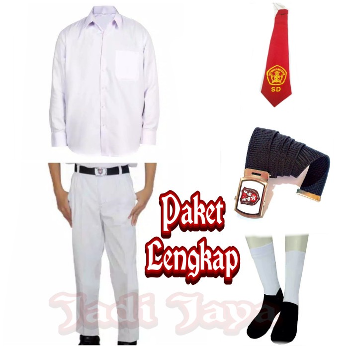 SETELAN SERAGAM PUTIH SD LAKI-LAKI PANJANG - 12 Tahun