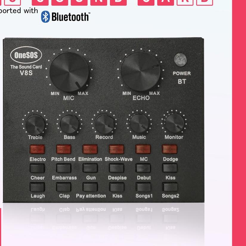 ➯ OneSOS Sound Card V8S | Sound Card V8S Plus Mixer SoundCard V8 MIXER Audio USB External Soundcard 