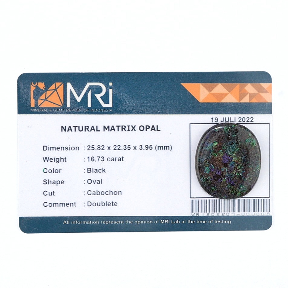 Natural Batu Akik Kalimaya Black Opal Boulder Matrix Andamooka Super Jarong Free Memo KMO5