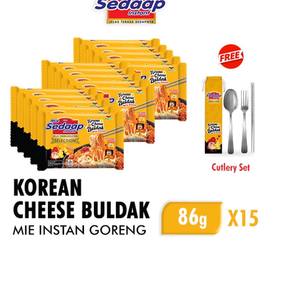 

➤ Mie Sedaap Korean Cheese Buldak 86 gr x15 Free Cutlery Set ❅
