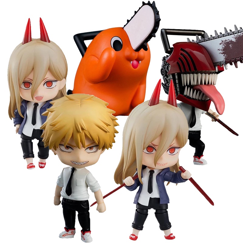 11 cm Anime Chainsaw Man Figure Pochita Power Kali Listrik Kawaii Q Versi Mainan Mobil Dekorasi Pvc Model Boneka Hadiah