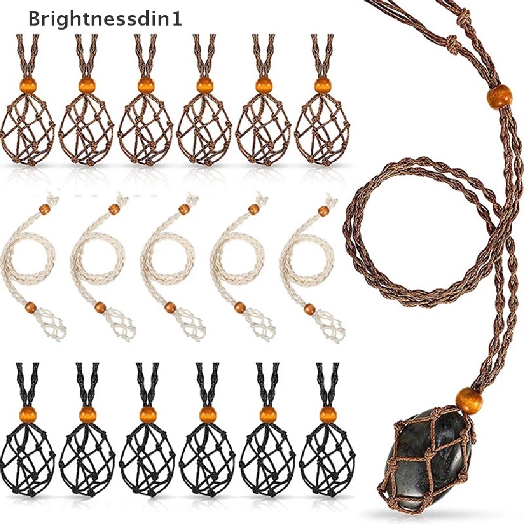 [Brightnessdin1] Diy Panjang Yang Dapat Disesuaikan Tali Kalung Kosong Batu Tempat Pengganti DIY Kalung Batu Kristal Alami Net Butik