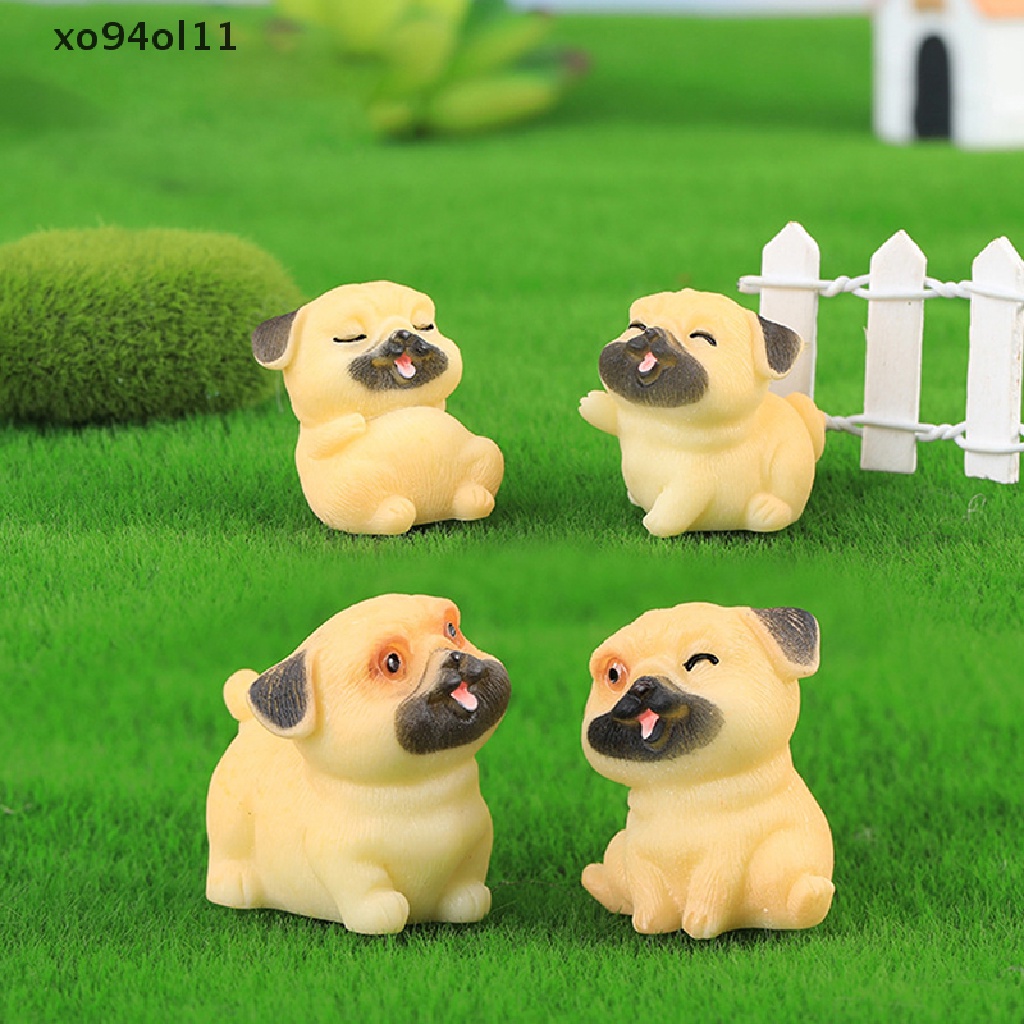 Xo Miniatur Simulasi Pug Patung Hewan Lanskap Mikro Ornamen Dashboard Mobil Rumah OL