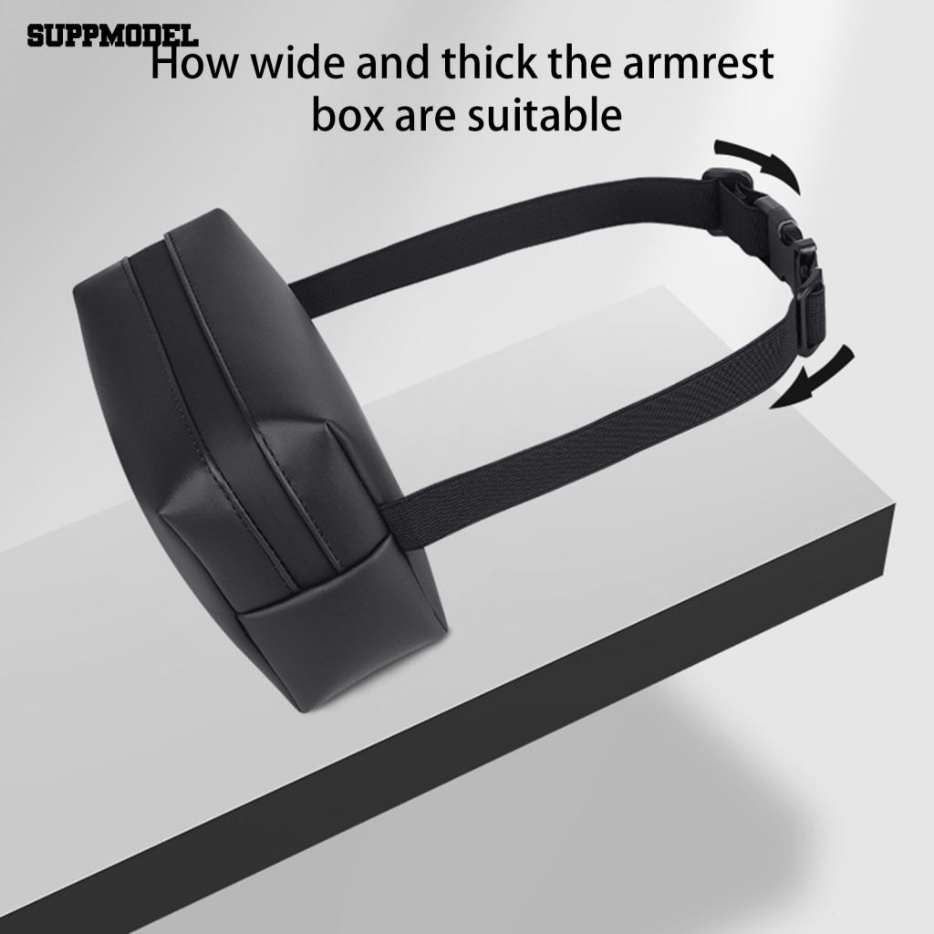 Suppmodel 1set Wadah Tisu Anti Noda Perlengkapan Kendaraan Penutup Penyimpanan Serbet Kertas Mobil Tali Adjustable