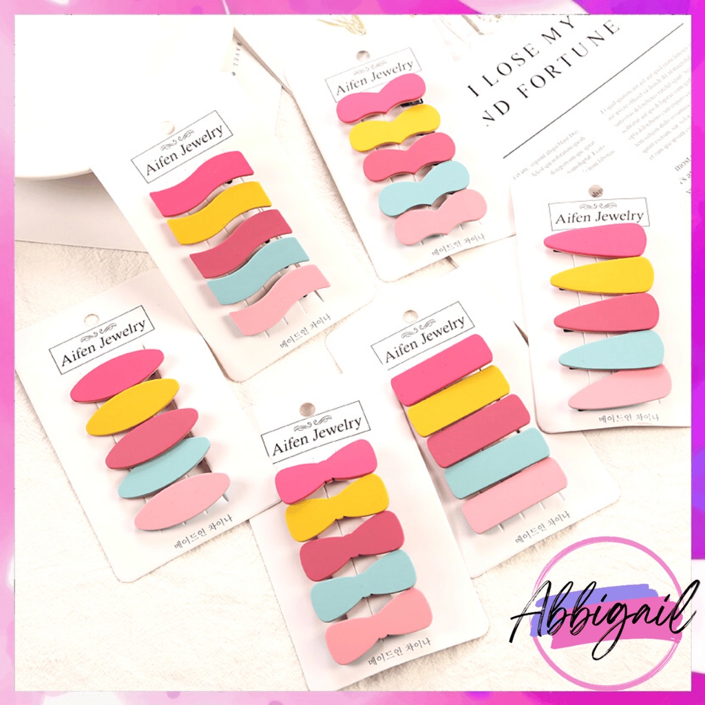 𝘈𝘉𝘎✰ JEPITAN TIPTOP WARNA-WARNI GAYA KOREA / AKSESSORIS RAMBUT WANITA 1SET ISI 4PCS 1262