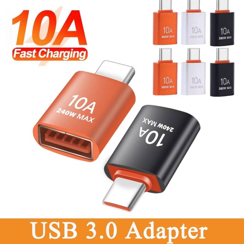 Transfer Data Fast Charge Usb C Male To Usb Female Converter 10A Usb Type-C Adapter Tipe C Male To USB3.0 Female Adapter Untuk Macbook Samsung Usb 3.0 OTG Usb