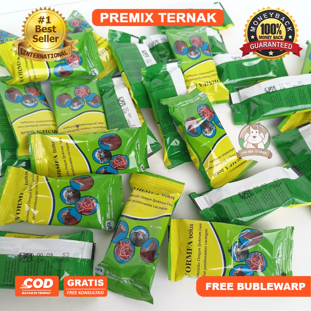 WORMFA BOLUS 1 Pcs - Obat Cacing Spektrum Luas Pemberatas Cacingan Pada Sapi Kerbau Kuda - USFA