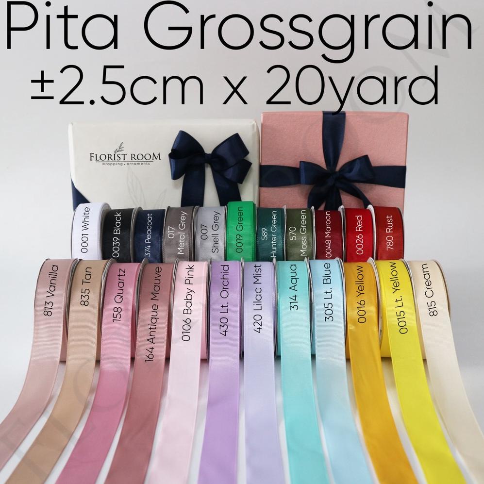 

2.2 Promo Brand Pita Grossgrain ±2.5cm x 20yard - Ribbon - kado - hadiah - Pita ,.,.,.,.,.,