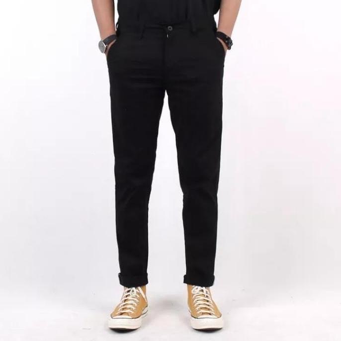 STOK TERBATAS Celana chino hitam | celana panjang pria | celana chino terbaru / Yarra fashion