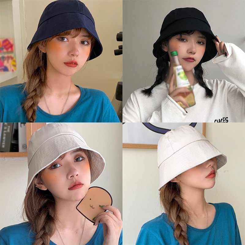 Topi Bucket Wanita Topi Bucket Perlindungan Matahari Cocok Untuk Musim Semi Musim Panas Topi