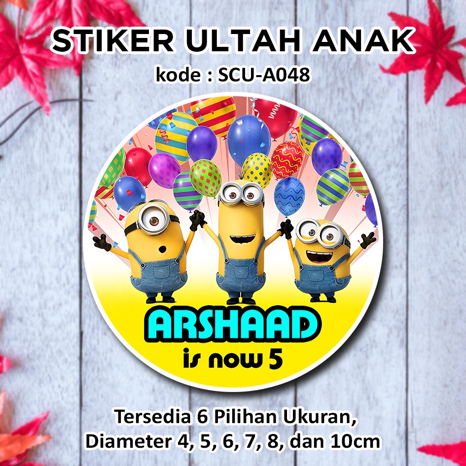 

STIKER ULTAH ANAK MINIONS STICKER LABEL ULANG TAHUN ANAK BINGKISAN SOUVENIR KEMASAN KOTAK NASI BOX KUE MAKANAN TUMPENG MINI KIDS BIRTHDAY SEGEL HAMPERS