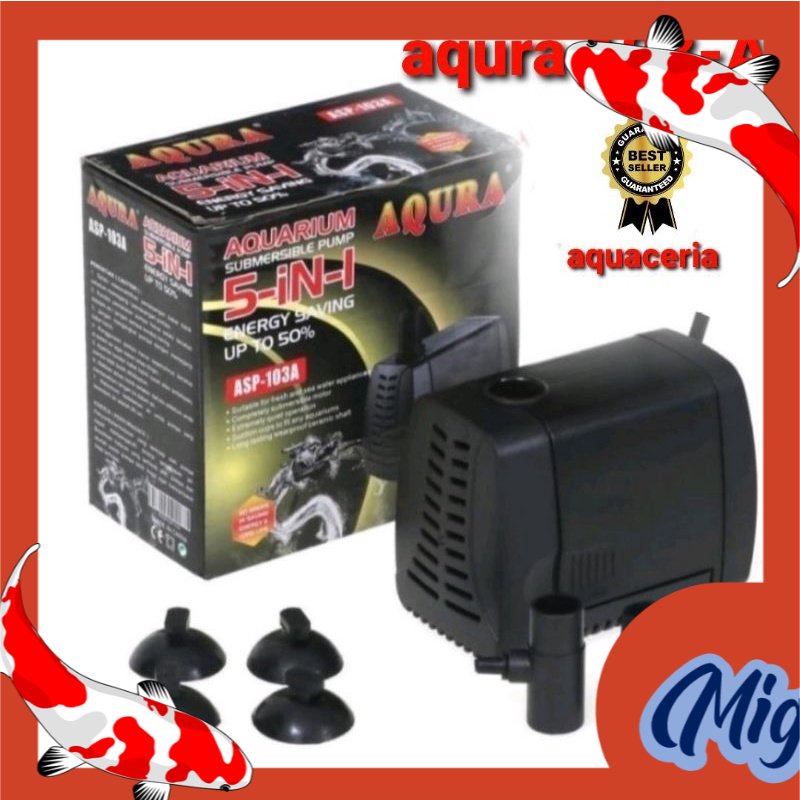 AQURA ASP 103 A power head pompa celup air kolam ikan hias ORI