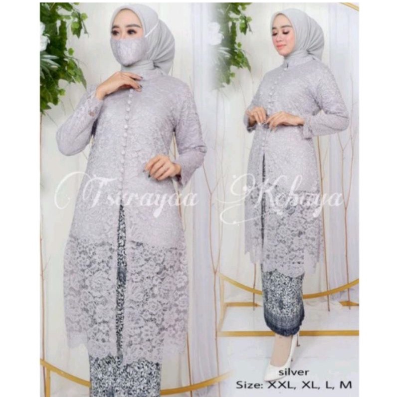 Promo atasan kebaya busui/kebaya brukat modern/tunik Brokat kancing