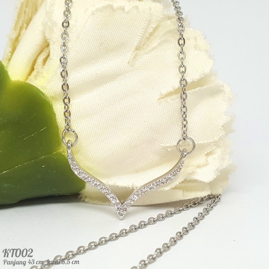 PGX Kalung Titanium Wanita Anti Karat Aksesoris Fashion Perhiasan Premium - KT002