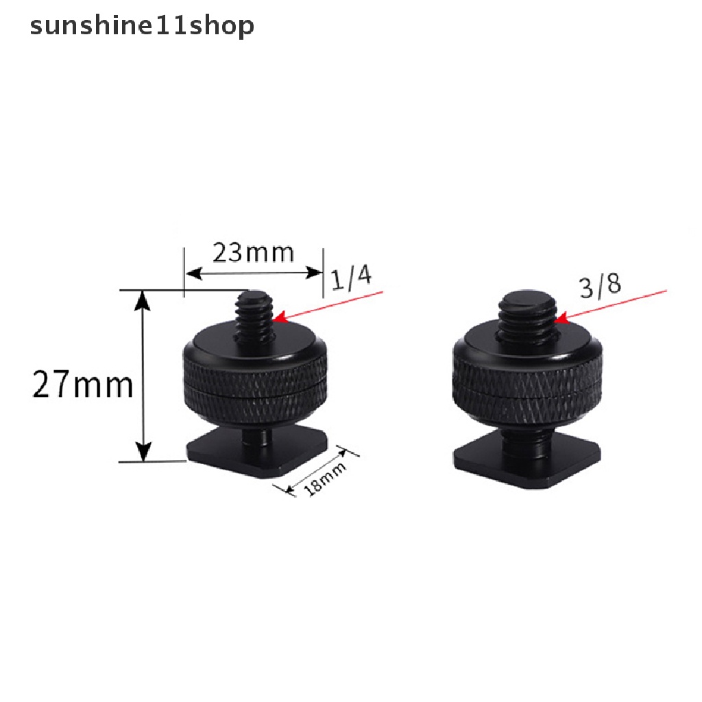 Sho Profesional1Per4 &quot;3Per8&quot; Dual Nuts Tripod Mount Sekrup Hitam Ke Flash Hot Shoe Adapter Stand Untuk Kamera Studio Aksesori N