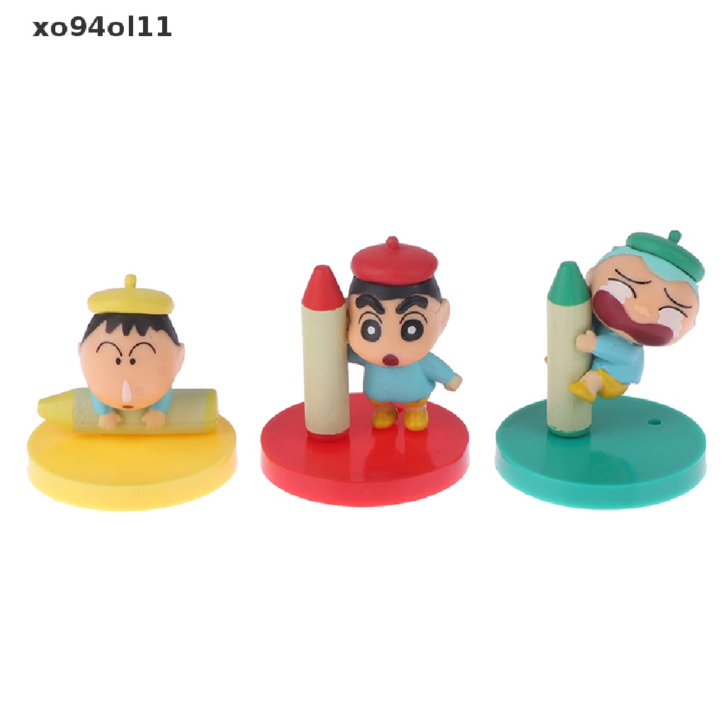 Xo 1Set Kawaii Anime Crayon Shin-Chan Figure Crayons Action Figure Mainan Kartun OL