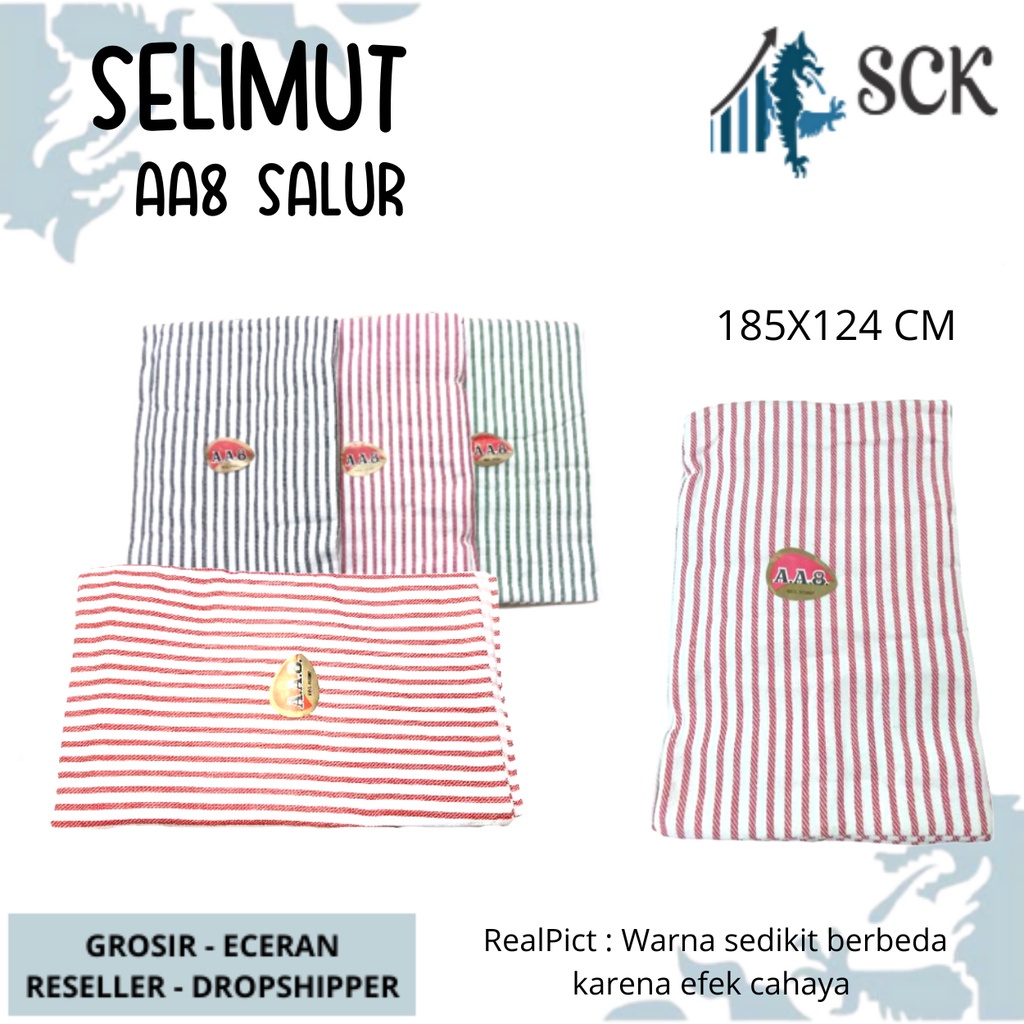 Selimut Garis AA8 / Selimut Putih Salur Rumah Sakit / Perlengkapan Rumah GROSIR