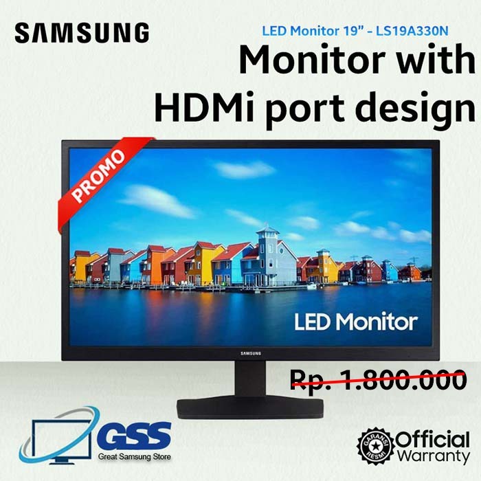 LED Monitor Samsung 19 Inch S19A330 HDMI LS19A330NHEXXD Garansi Resmi