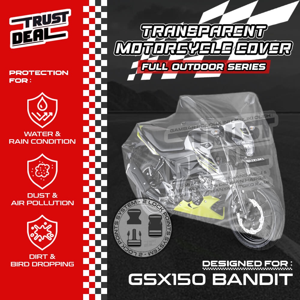 Sarung Cover Motor Plastik Transparan SUZUKI GSX150 BANDIT GSX 150 Selimut Penutup TEBAL Anti Air