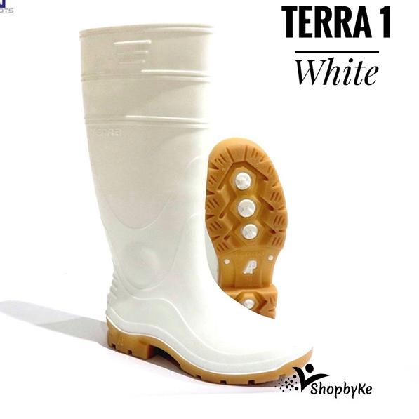 Murah Sepatu Boots Karet merk AP Terra 1 Putih Size 38-42