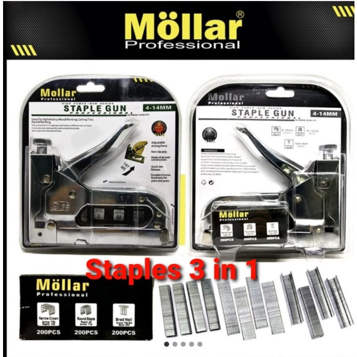 

Tape Mollar Staple Gun 3 In 1 Way Heavy Duty Staples Tembak Hekter Jok