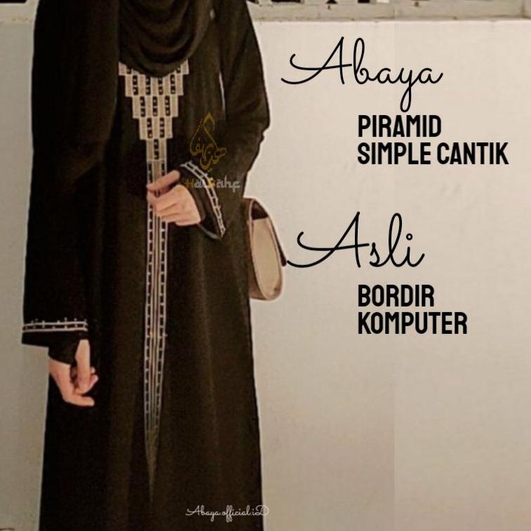 Paling Dicari Abaya piramid Bordir Gamis Hitam arab saudi bahan Jetblack Saudi Orinal Abaya