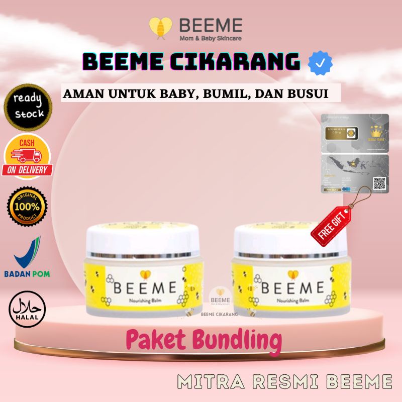 Paket Beeme Nourishing Balm 2pcs | SKINCARE IBU DAN ANAK [Free Gift]