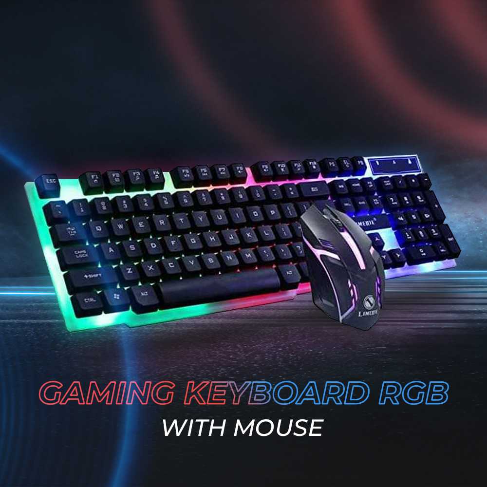 Limeide Combo Keyboard Gaming Keyboard LED RGB Komputer PC Laptop with Mouse - GTX300